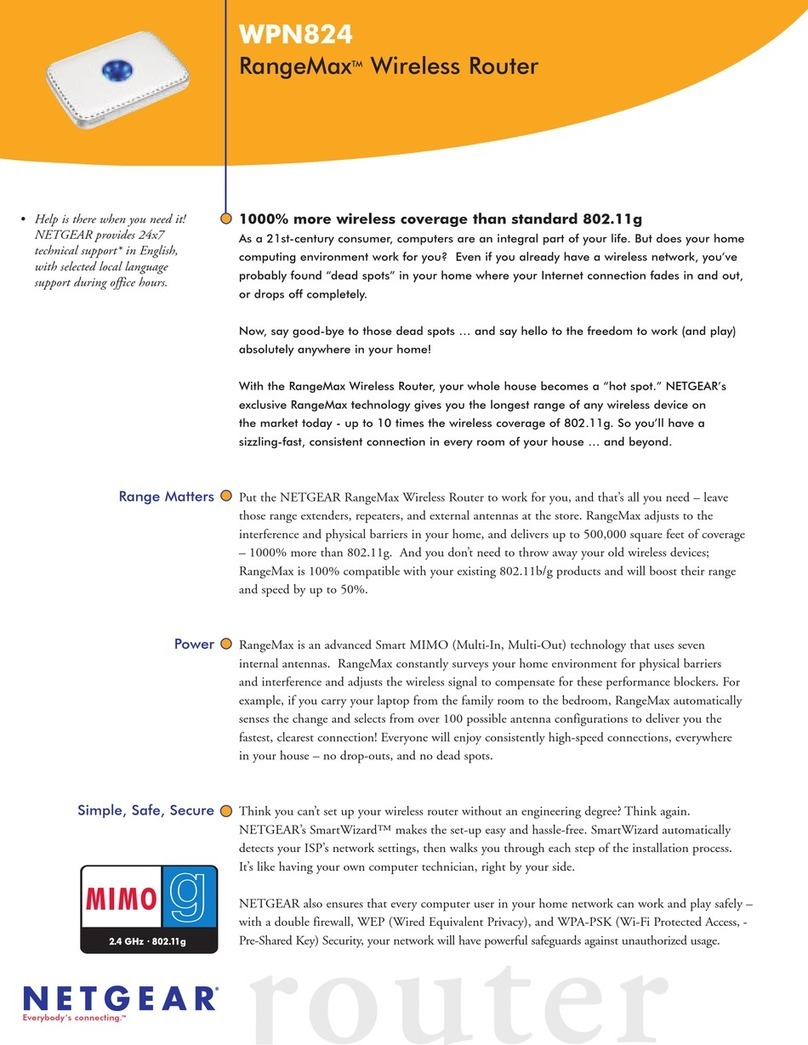 NETGEAR WPN824v1 - RangeMax Wireless Router Operation manual