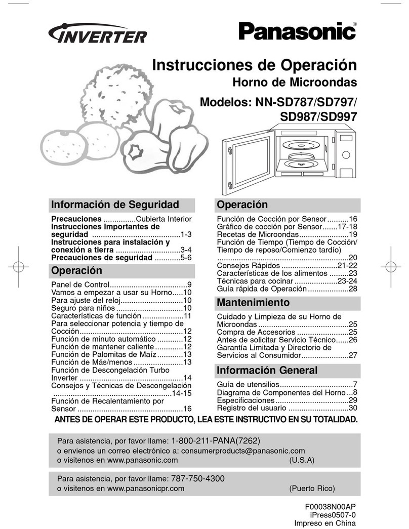 Panasonic NN-SD987 Instrucciones de operación