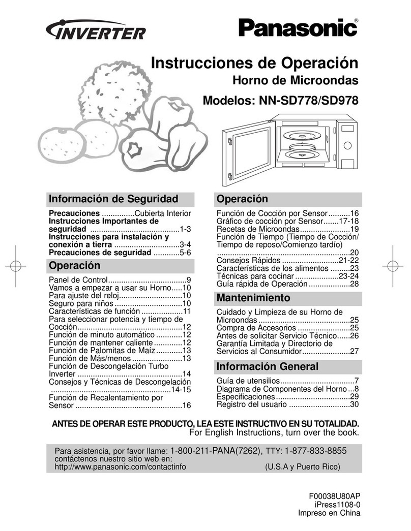 Panasonic NN-SD778 Instruction Manual