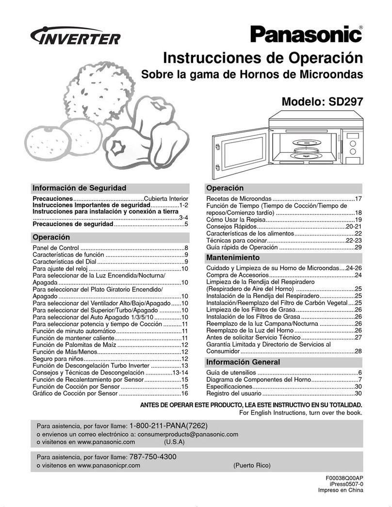 Panasonic NN-SD297 Instrucciones de operación