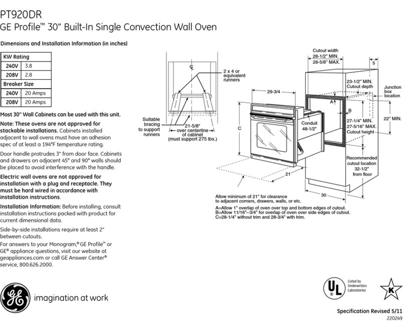 GE Profile PT920 Manual