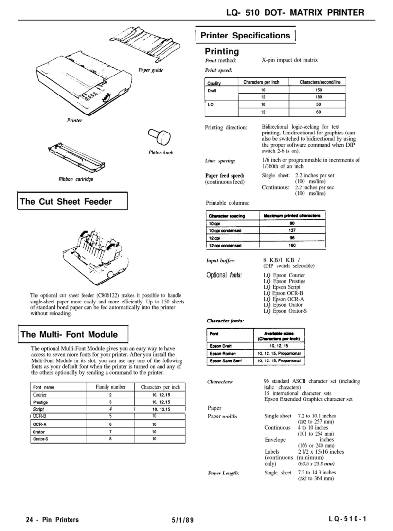 Epson LQ-510 Installation and operation manual