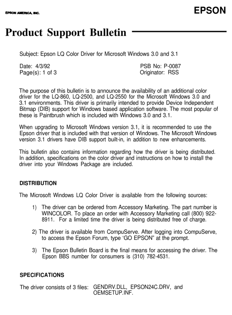 Epson LQ-2550 Dimensions