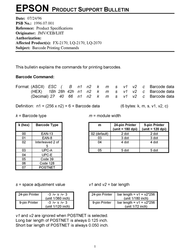 Epson LQ-2170 Dimensions