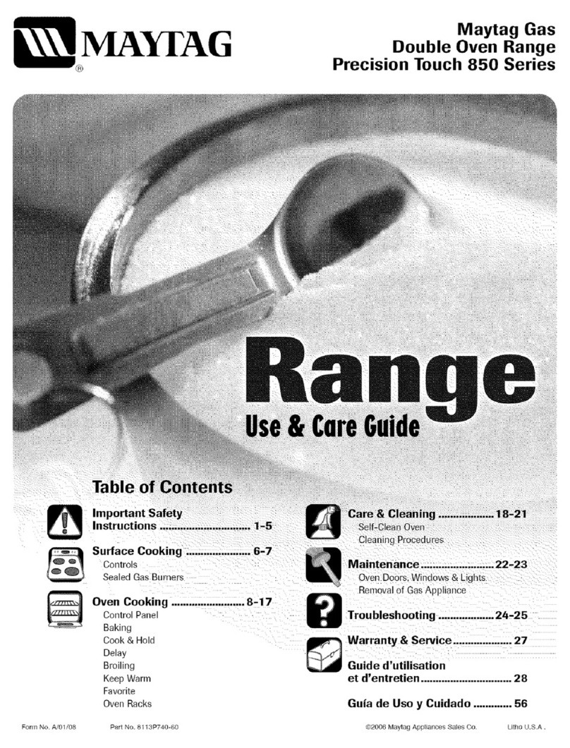 Maytag MGR6875ADW - Gas Double Oven Range User manual