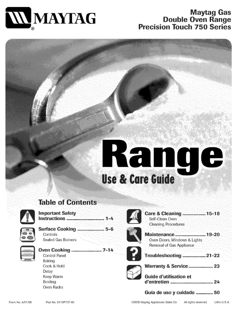 Maytag MGR6775BDW - Gas Double Oven Range User manual Maytag MGR6775BDW - Gas Double Oven Range User manual