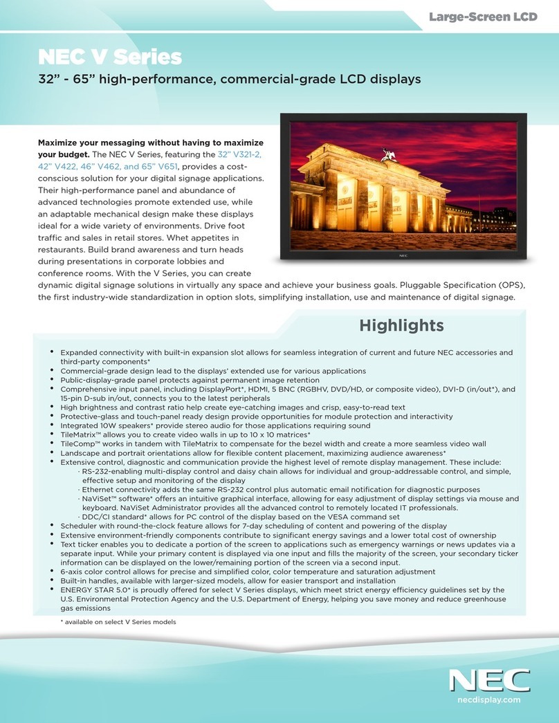 NEC MultiSync V422 User manual