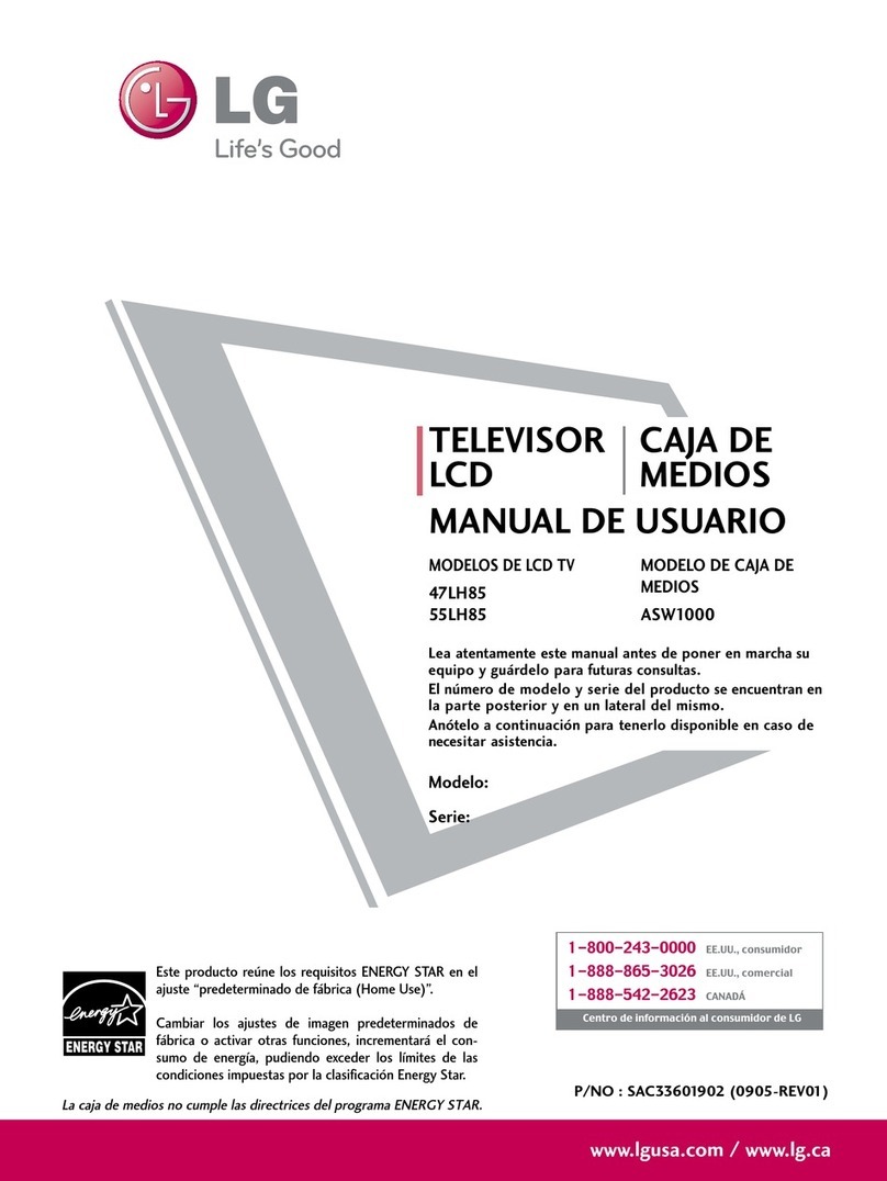 LG 55LH85 - - 54.6" LCD TV Instruction Manual LG 55LH85 - - 54.6" LCD TV Instruction Manual