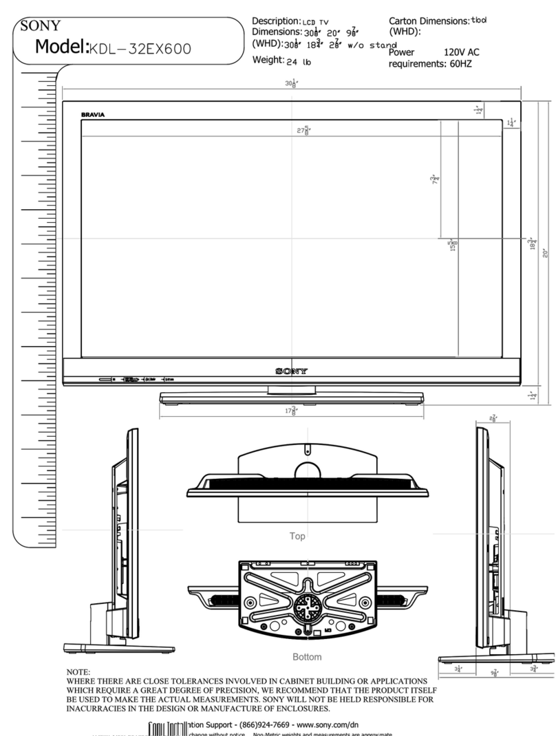 Sony KDL-32EX600 - 32" Class Bravia Ex600 Hdtv User guide