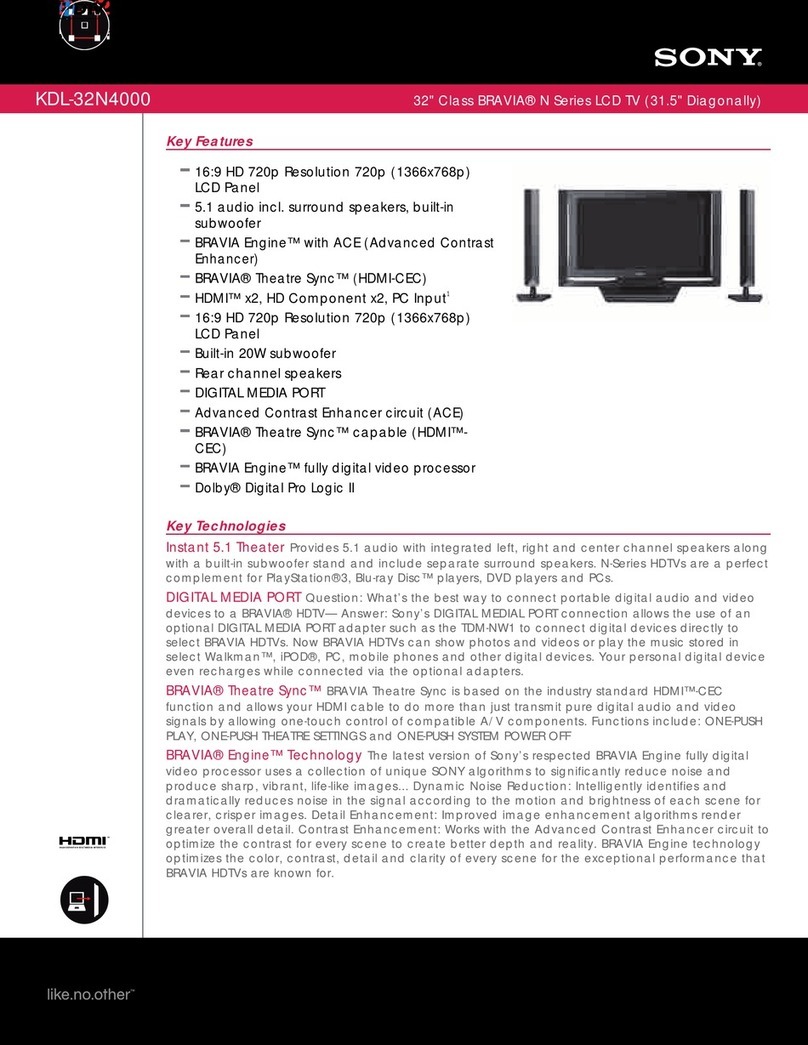 Sony KDL-32N4000 - 32" Class Bravia N Series Lcd... User manual