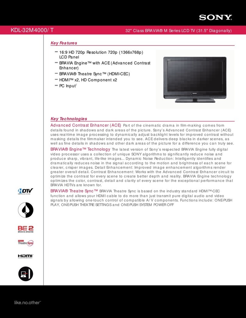 Sony KDL-32M4000/T - Bravia M Series Lcd... User manual