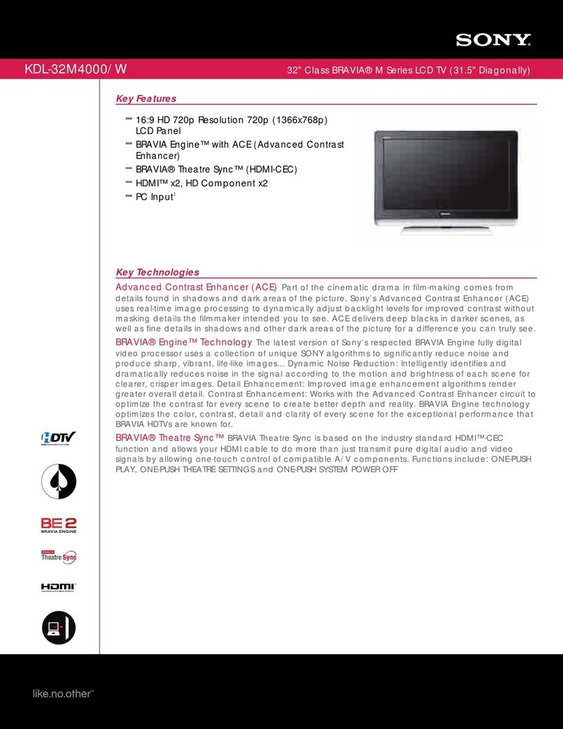 Sony KDL-32M4000/W - Bravia M Series Lcd... User manual