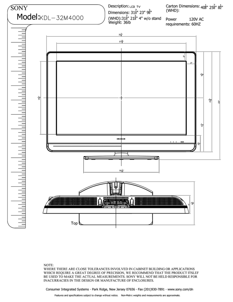 Sony KDL-32M4000/R - Bravia M Series Lcd... Dimensions