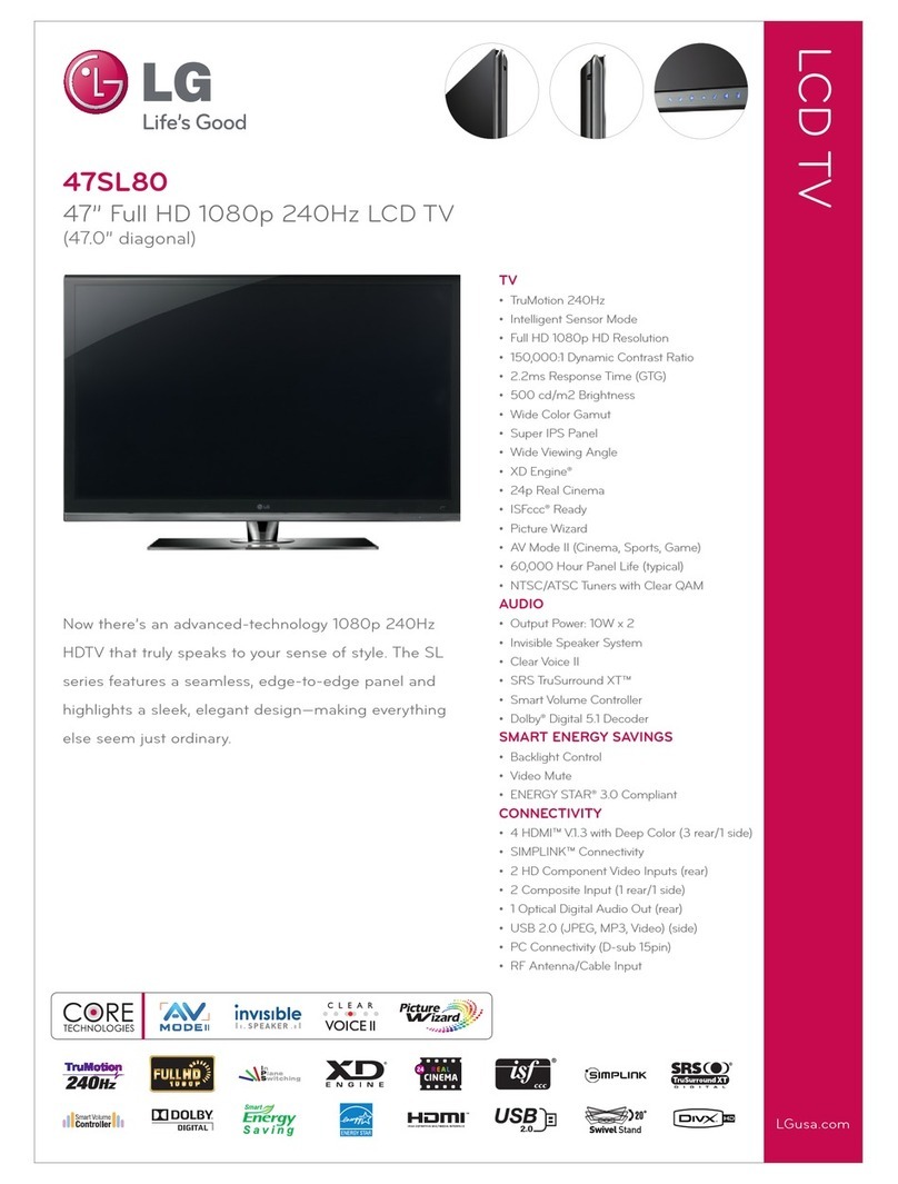 LG 47SL80 -  - 47" LCD TV User manual