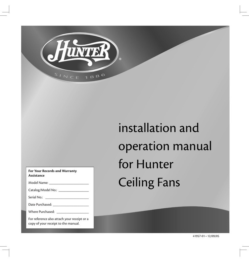 Hunter 28449 User manual
