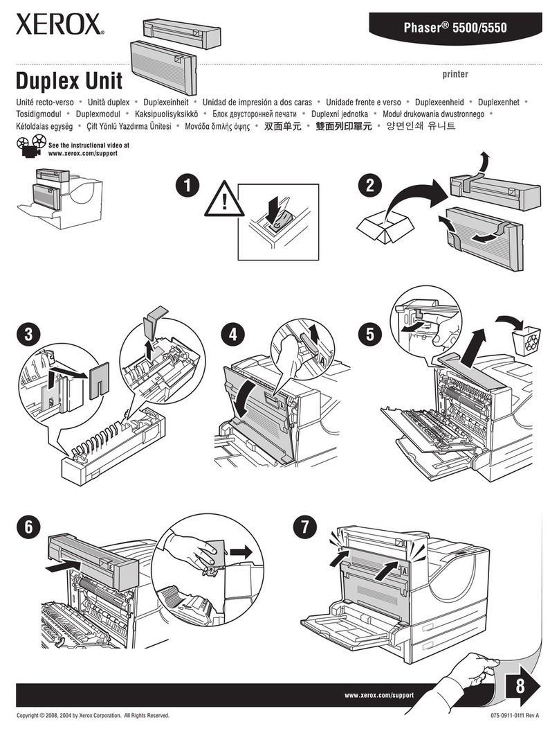 Xerox 5500DN - Phaser B/W Laser Printer instruction sheet