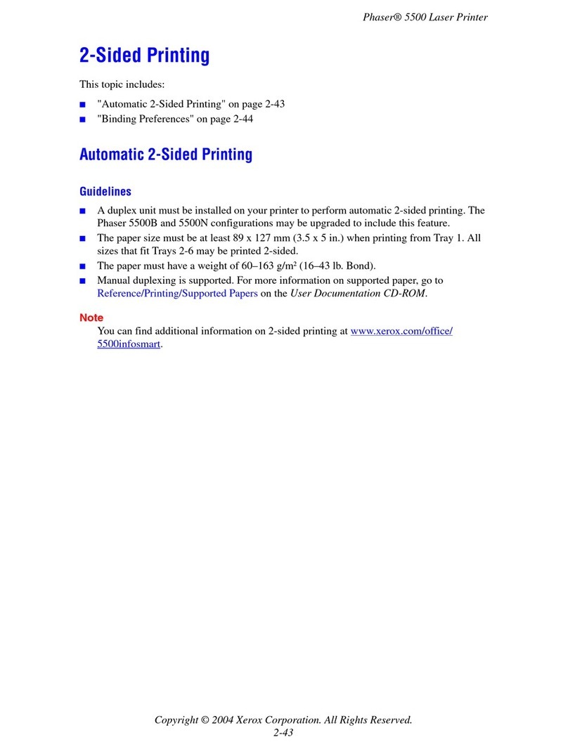 Xerox Phaser 5500 series Instruction Manual
