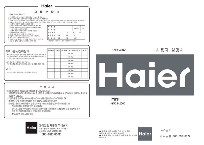 Haier HWM33-200D User manual Haier HWM33-200D User manual