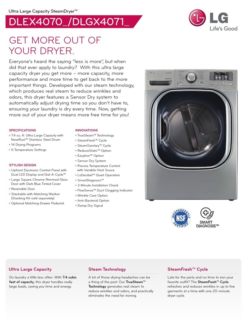 LG SteamDryer DLEX4070V User manual