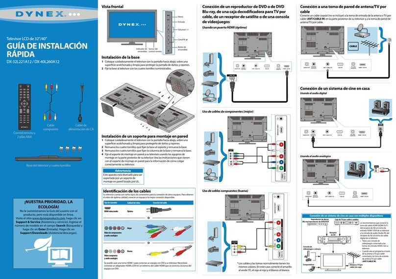 Dynex DX-32L221A12 Parts list manual