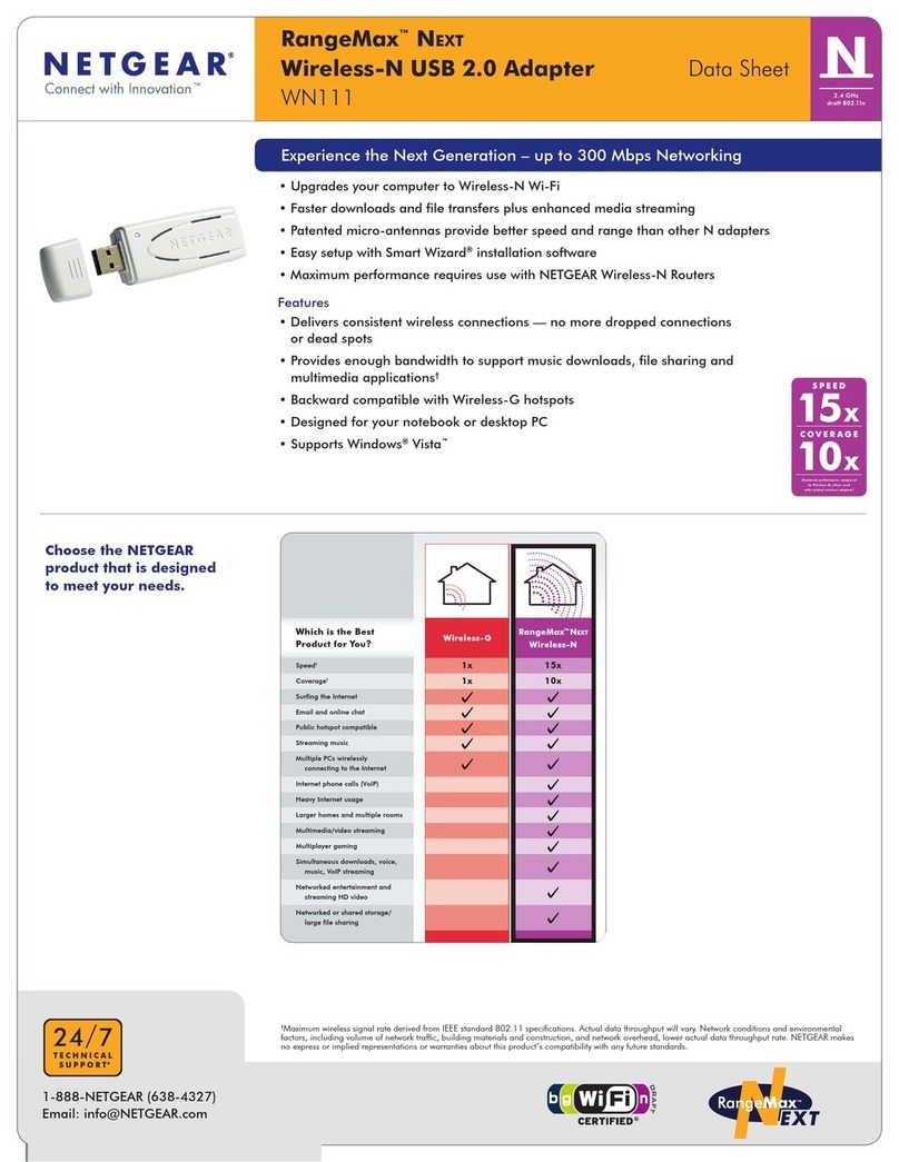 NETGEAR WN111v2 - RangeMax Next Wireless USB 2.0... datasheet