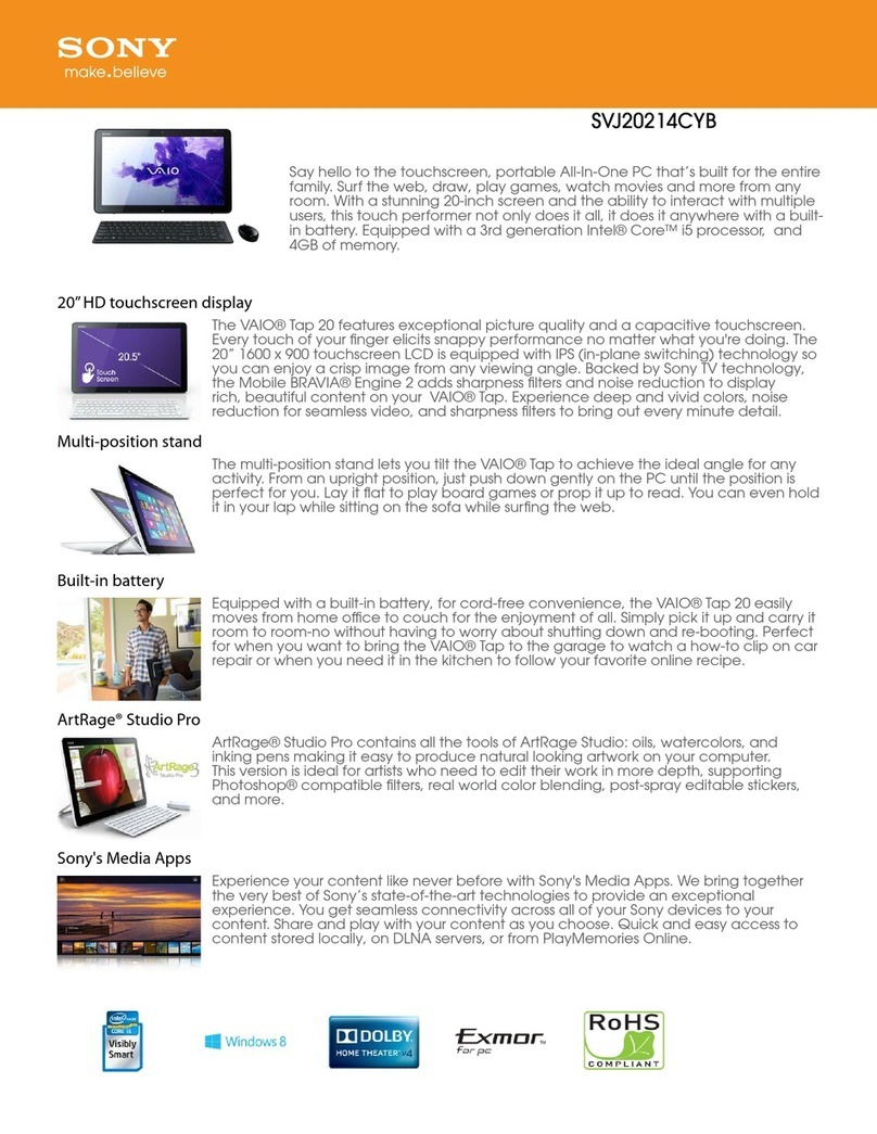 Sony SVJ20214CYB User manual