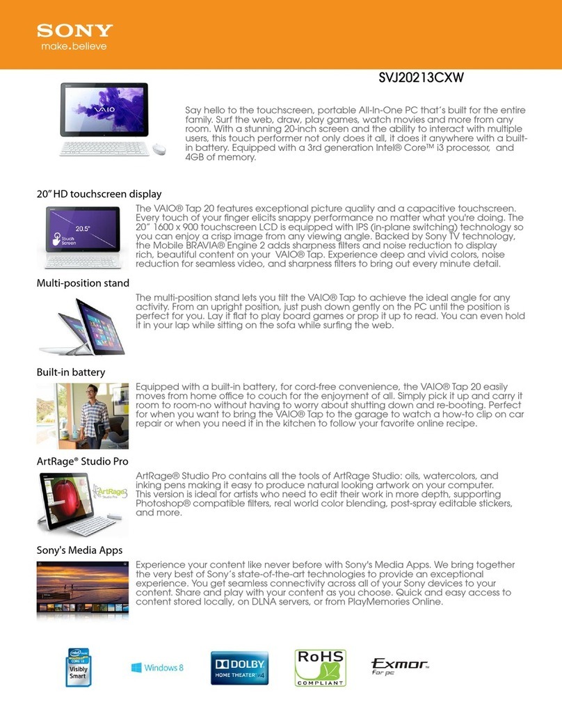 Sony SVJ20213CXW Specifications