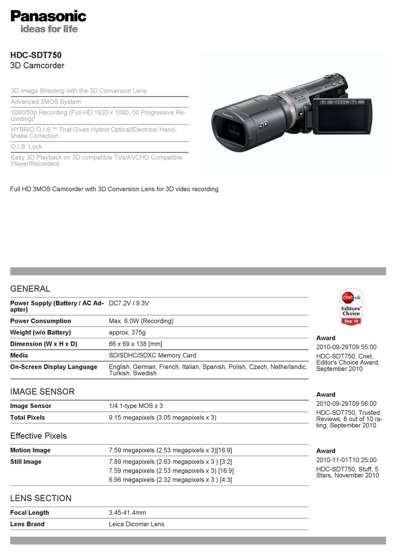 Panasonic HDC-SDT750 User manual
