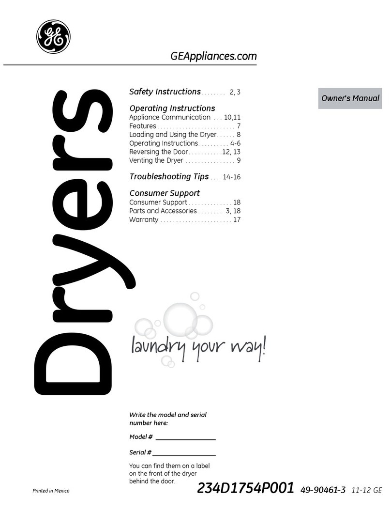 GE GTDL740GDWW use and care manual