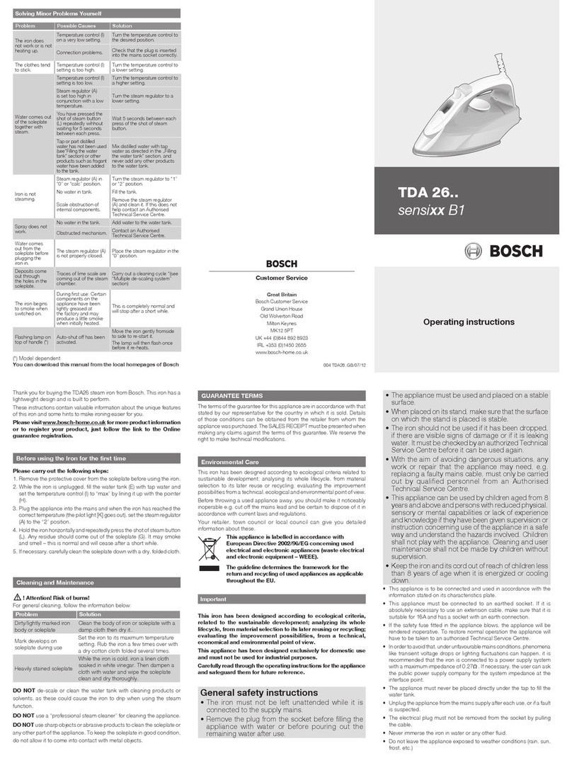 Bosch TDA2650GB operating instructions