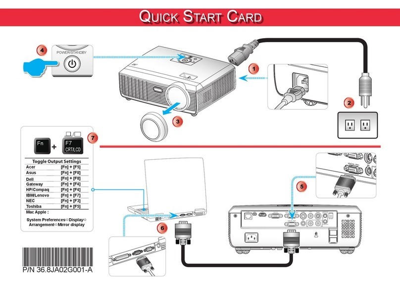 Optoma TW610ST Quick start card