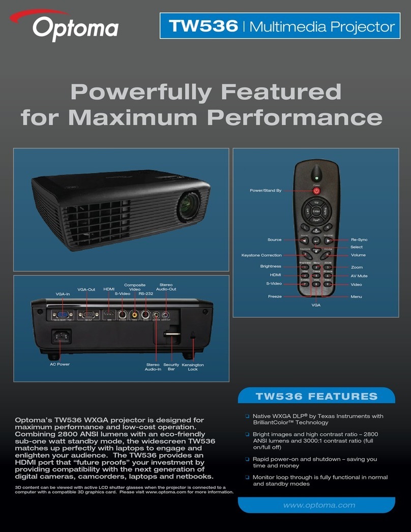 Optoma TW536 User manual Optoma TW536 User manual