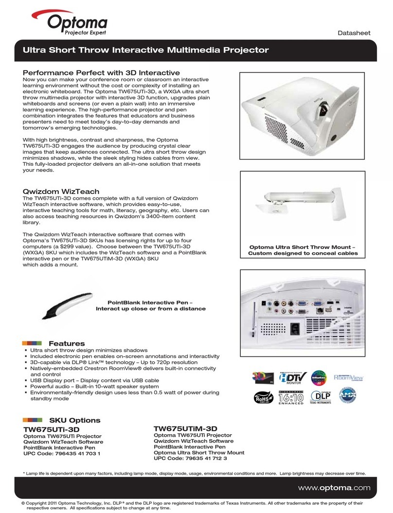 Optoma TW675UTI-3D User manual Optoma TW675UTI-3D User manual