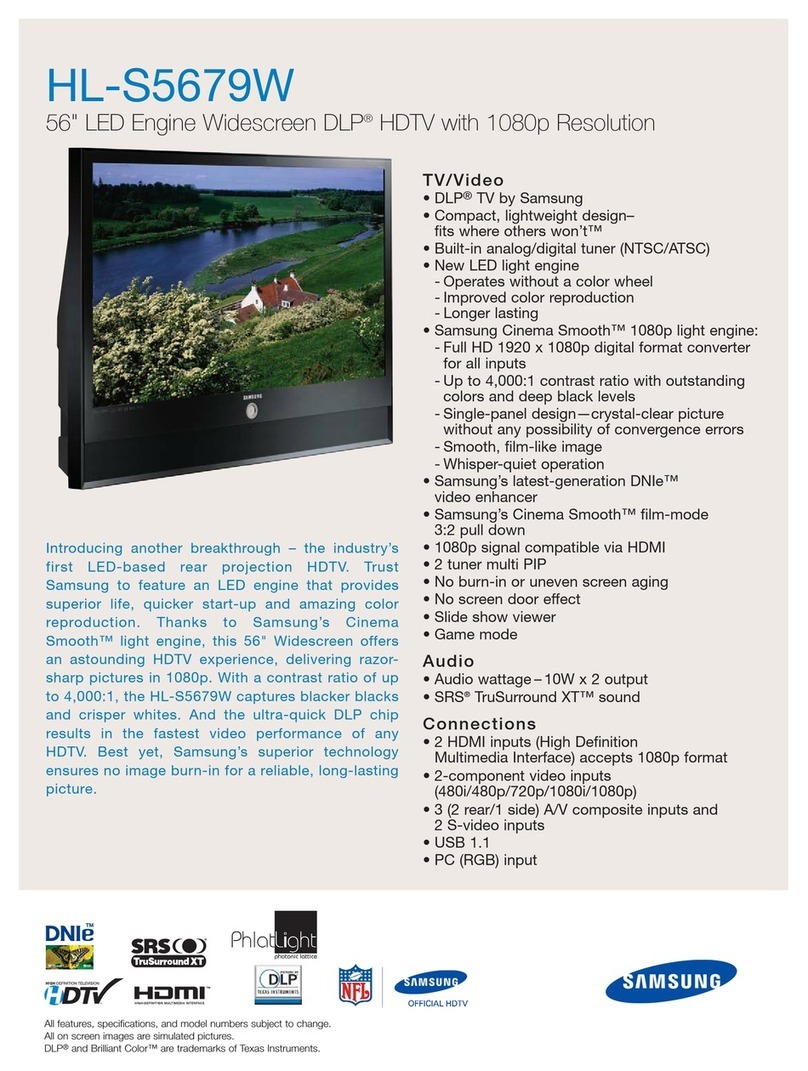 Samsung HLS5679WX/XAA Brochure & specs