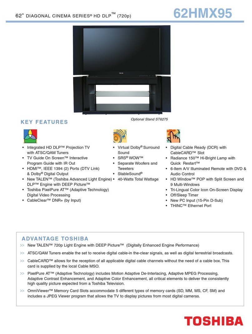 Toshiba 62HMX95 specification