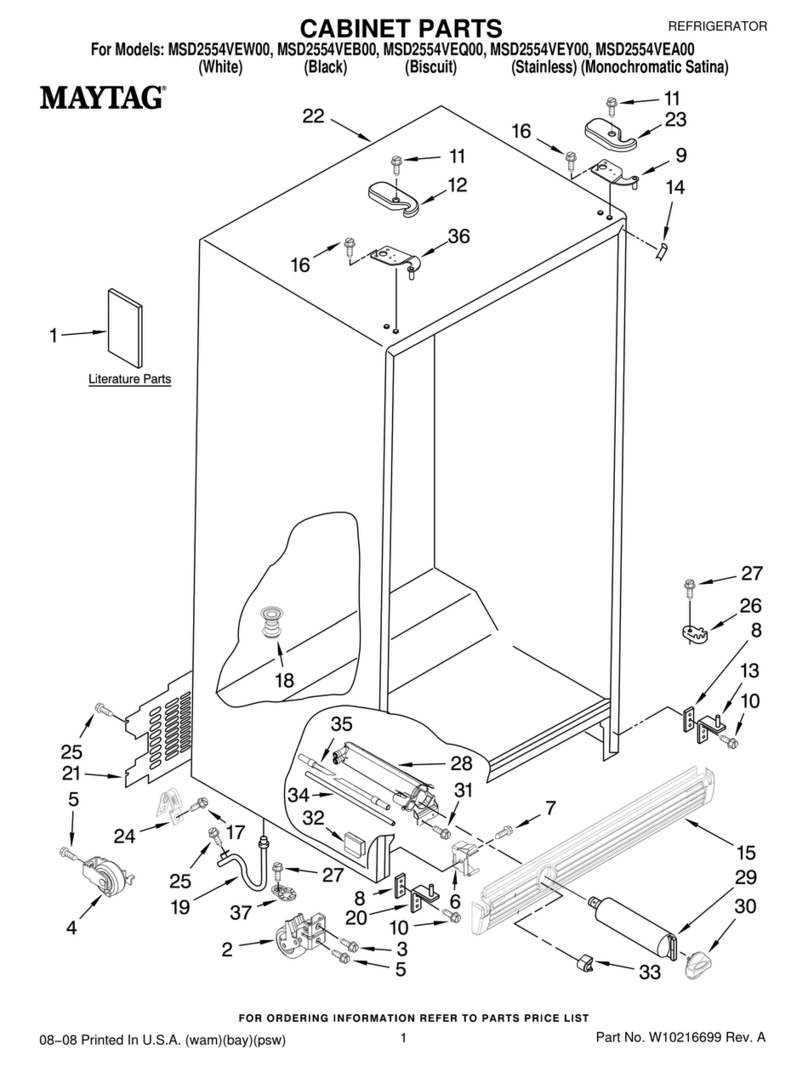 Maytag MSD2554VEA - 25 cu. Ft. Refrigerator Troubleshooting guide