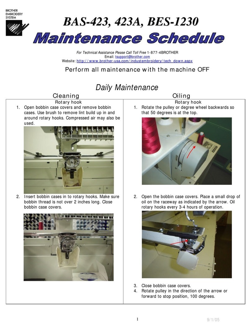 Brother BAS-423 Maintenance schedule