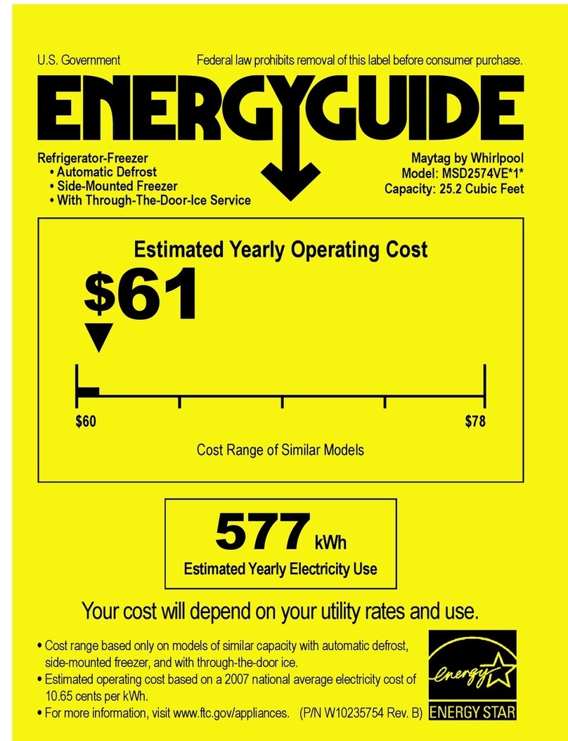 Maytag MSD2574VEB Energy guide