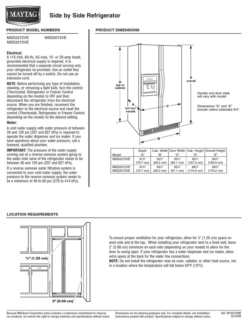 Maytag MSD2272VE Parts list manual Maytag MSD2272VE Parts list manual