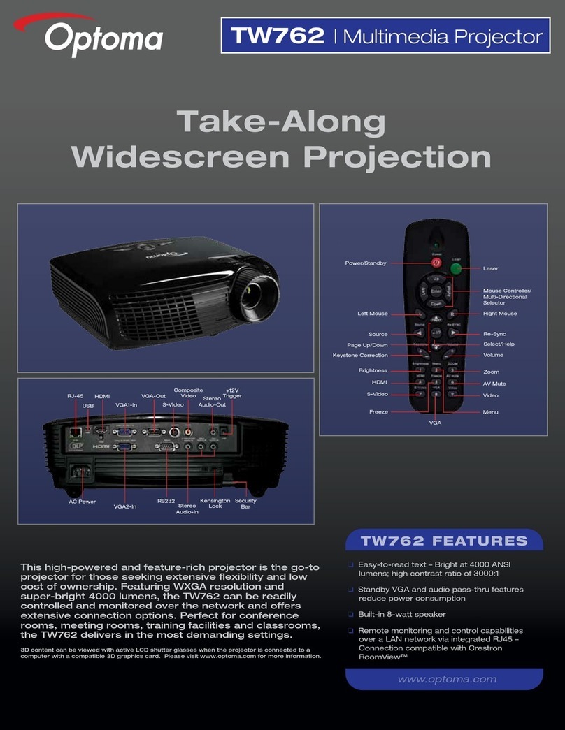 Optoma TW762 User manual