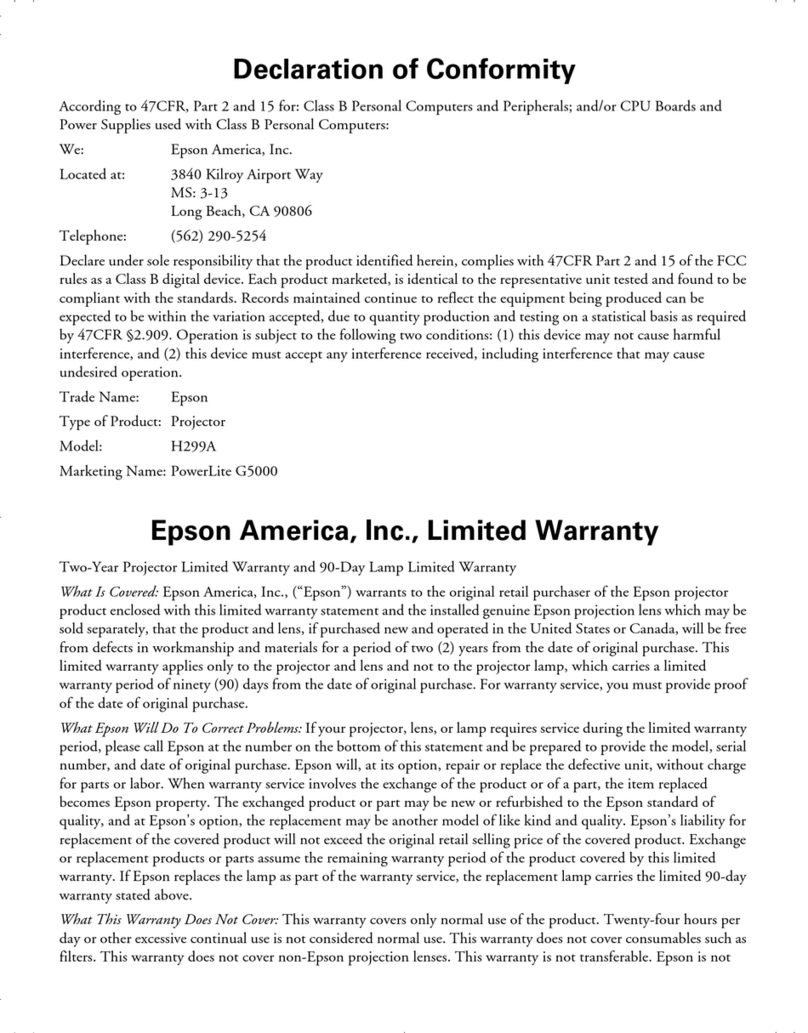 Epson G5000 - PowerLite XGA LCD Projector Reference guide