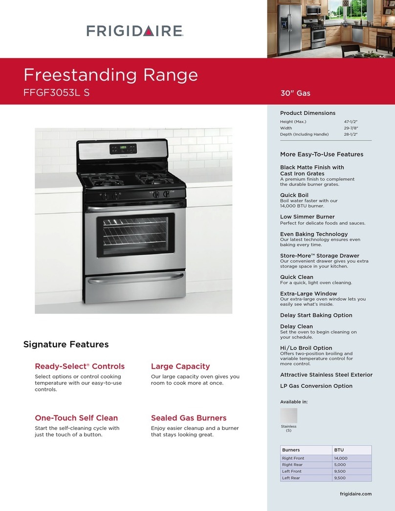 Frigidaire FFGF3053LS Product specifications