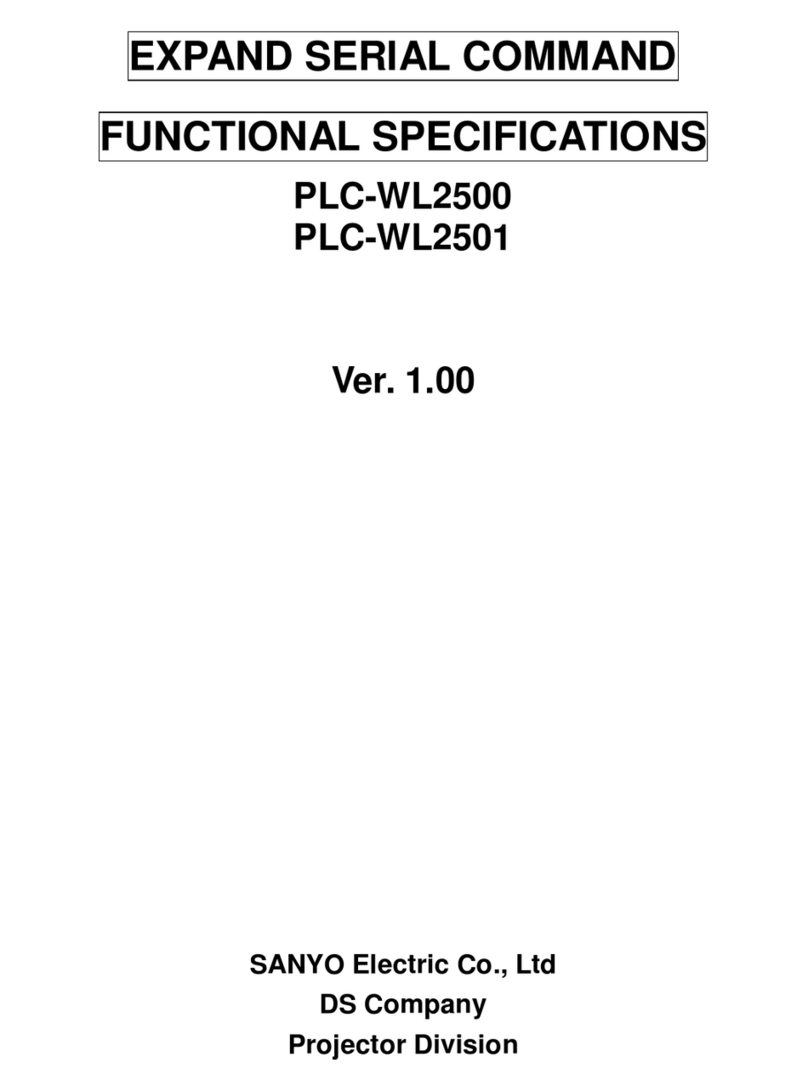 Sanyo PLC-WL2500 - 2500 Lumens User manual Sanyo PLC-WL2500 - 2500 Lumens User manual