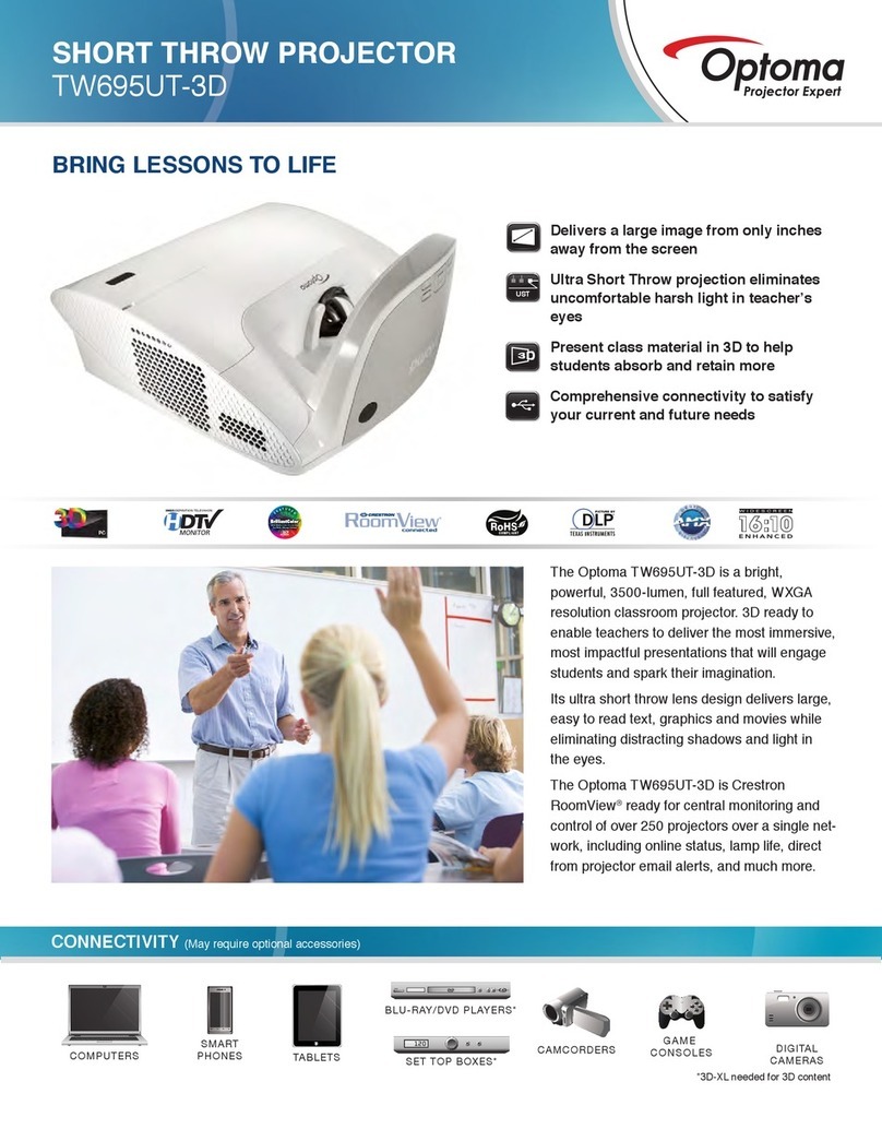 Optoma TW695UT-3D datasheet