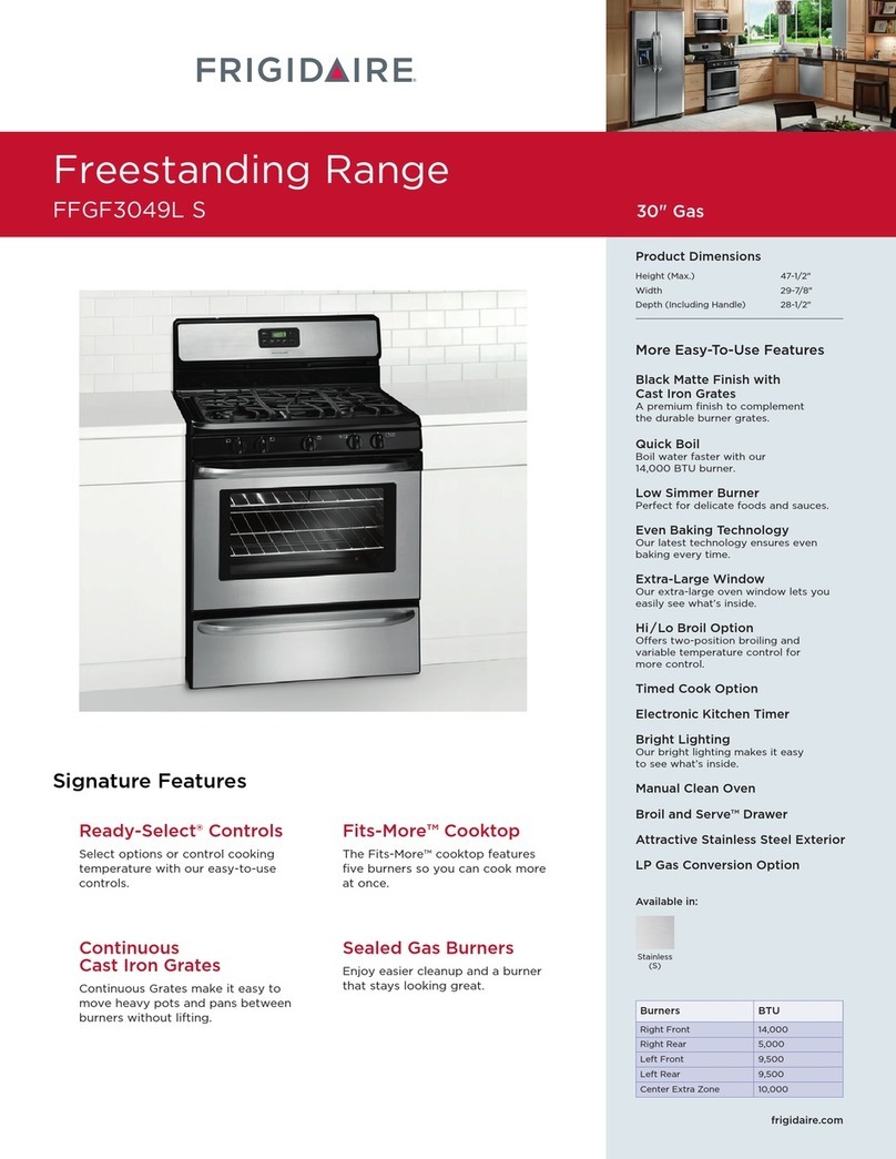 Frigidaire FFGF3049LS Installation instructions