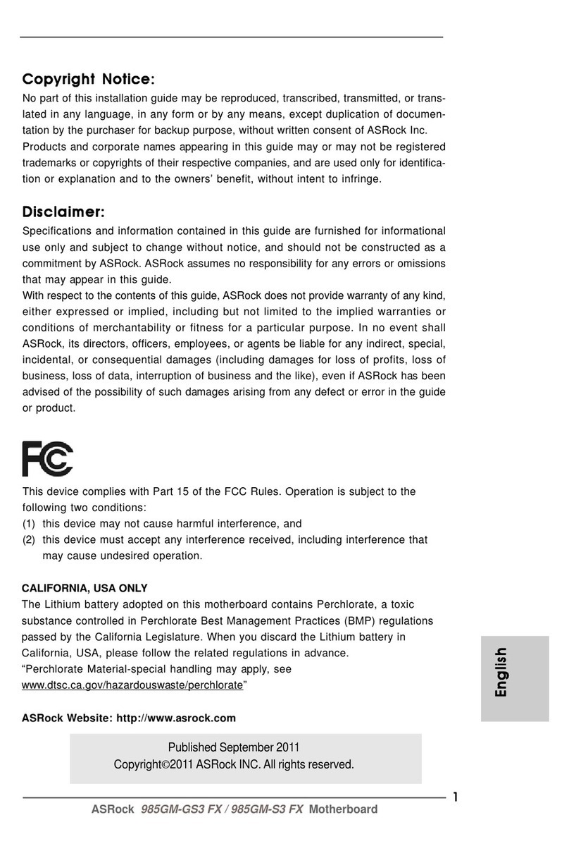 ASROCK 985GM-GS3 FX User manual