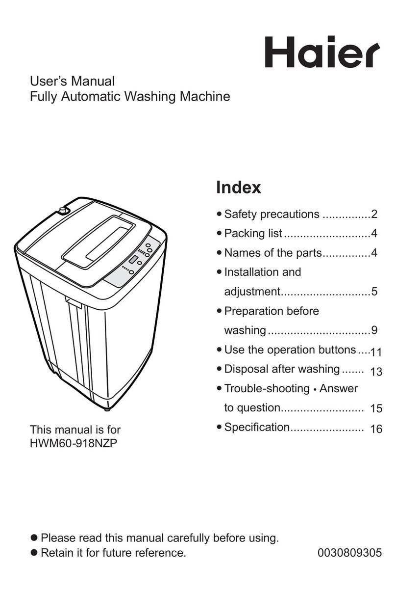 Haier HWM60-918NZP User manual Haier HWM60-918NZP User manual