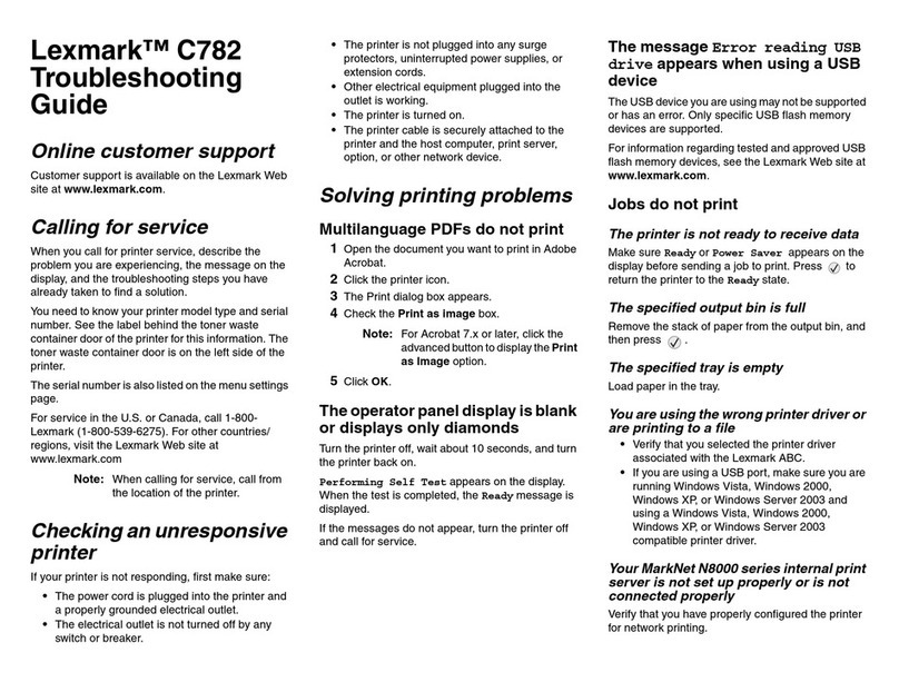 Lexmark 780dn - C Color Laser Printer User manual