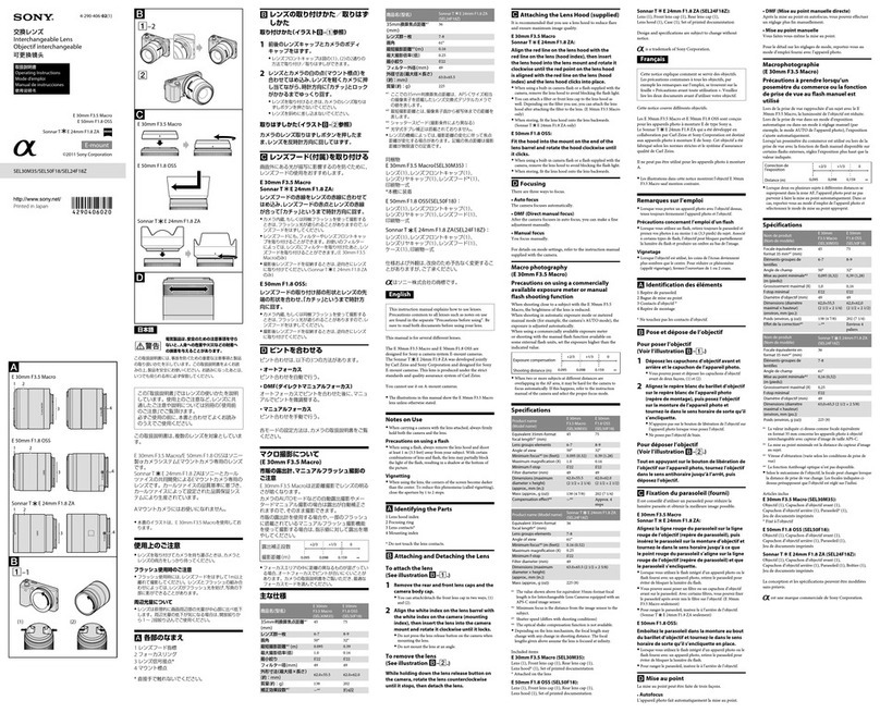 Sony SEL-30M35 User manual