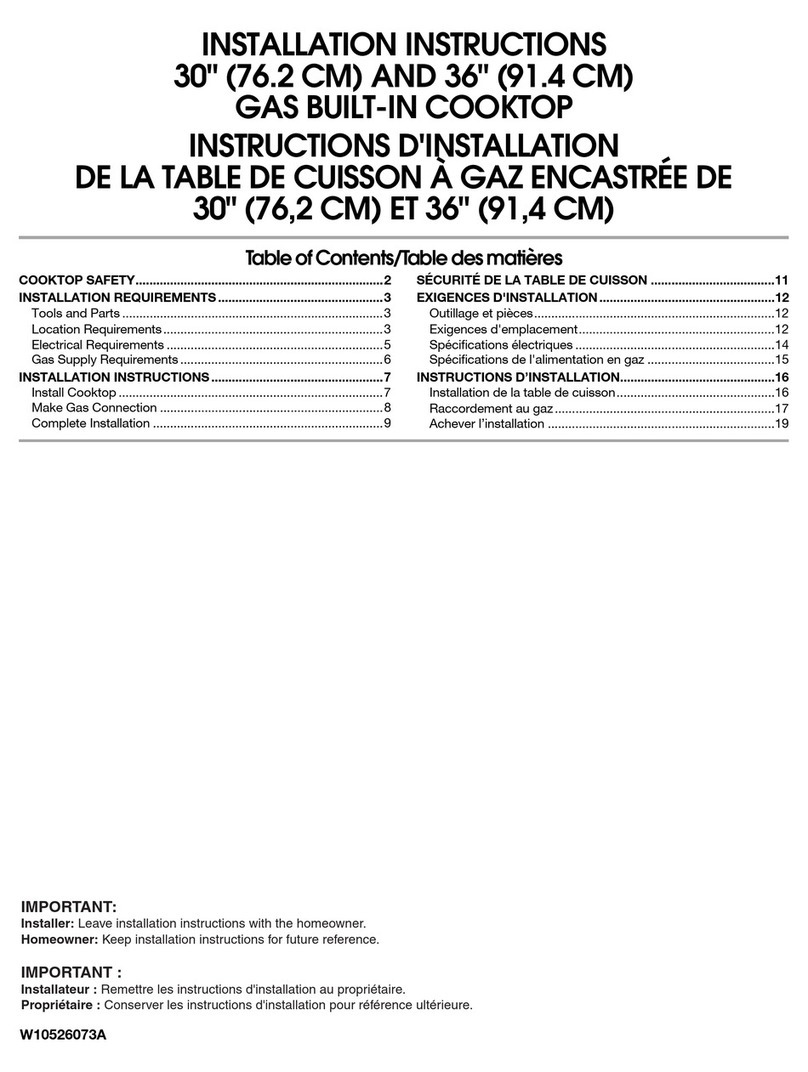 Whirlpool W5CG3625XB installation guide